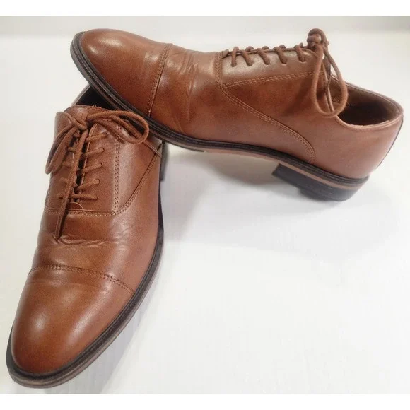 Goodfellow Brown Cap Toe Oxford Dress Shoes Men's 10.5 Classic Formal - Picture 1 of 11